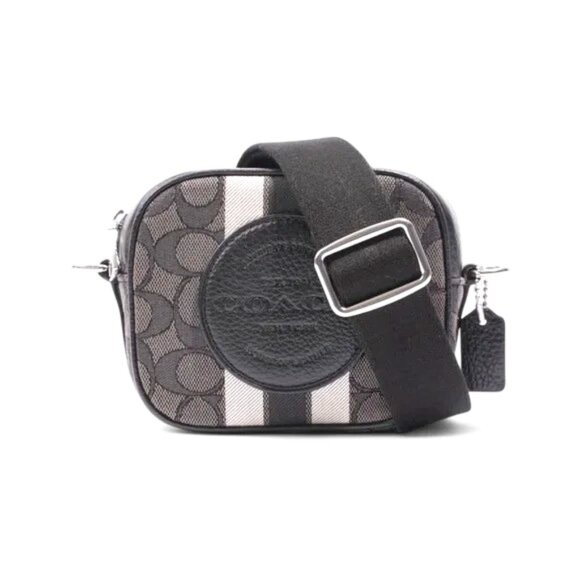 Coach Dempsey Women's Jacquard Stripe Coach Patch Camera Bag EUC